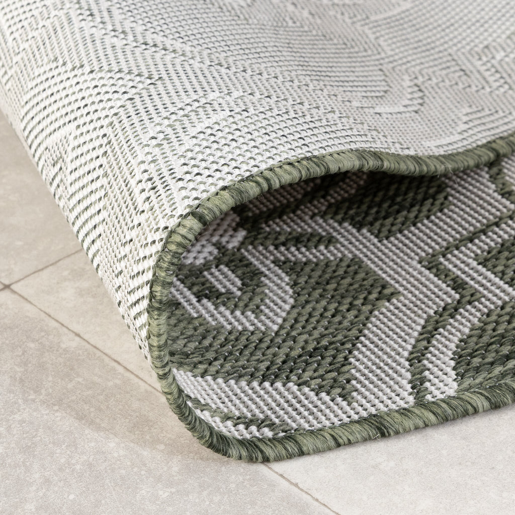 Round Outdoor Rug – Rio Flower Green