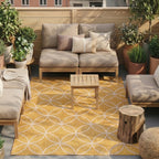 Geometric Outdoor Rug – Faro Ripple Yellow