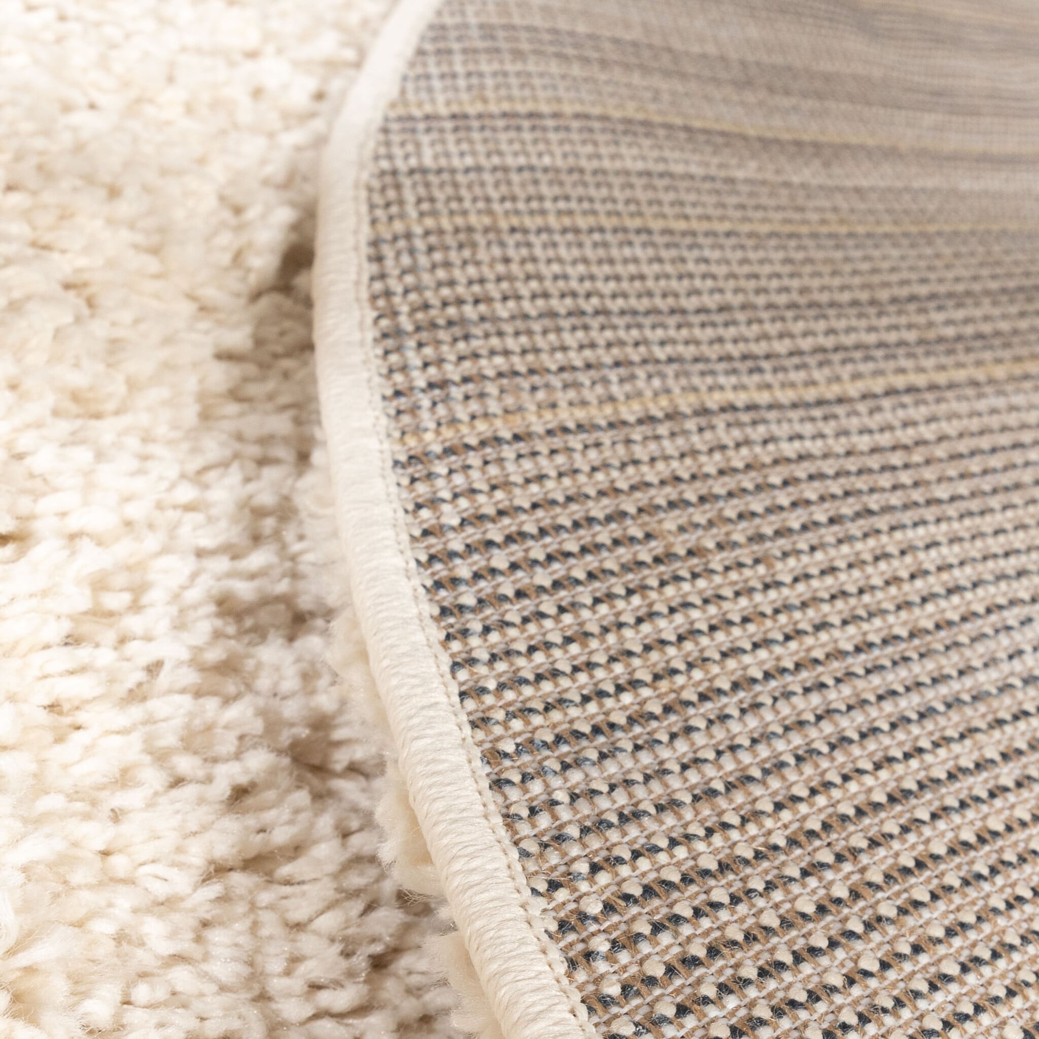 Round High-Pile Rug – Wish Cream