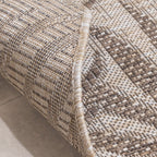 Round Outdoor Rug - Tiga Edge Taupe