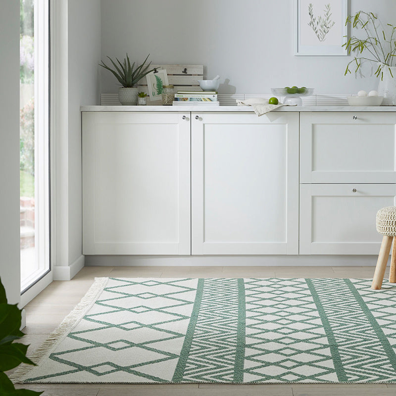 Geometric floor rug - Decio Teo Green