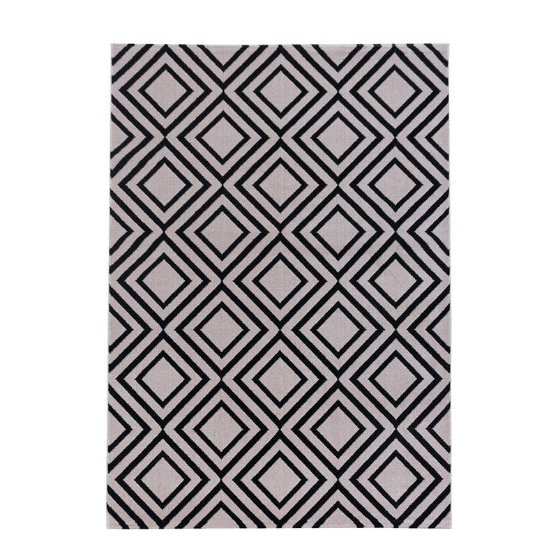 Modern floor rug - Streaky Square Pink/Black