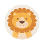 Round Washable Children’s Play Rug – Sammy Lion Brown
