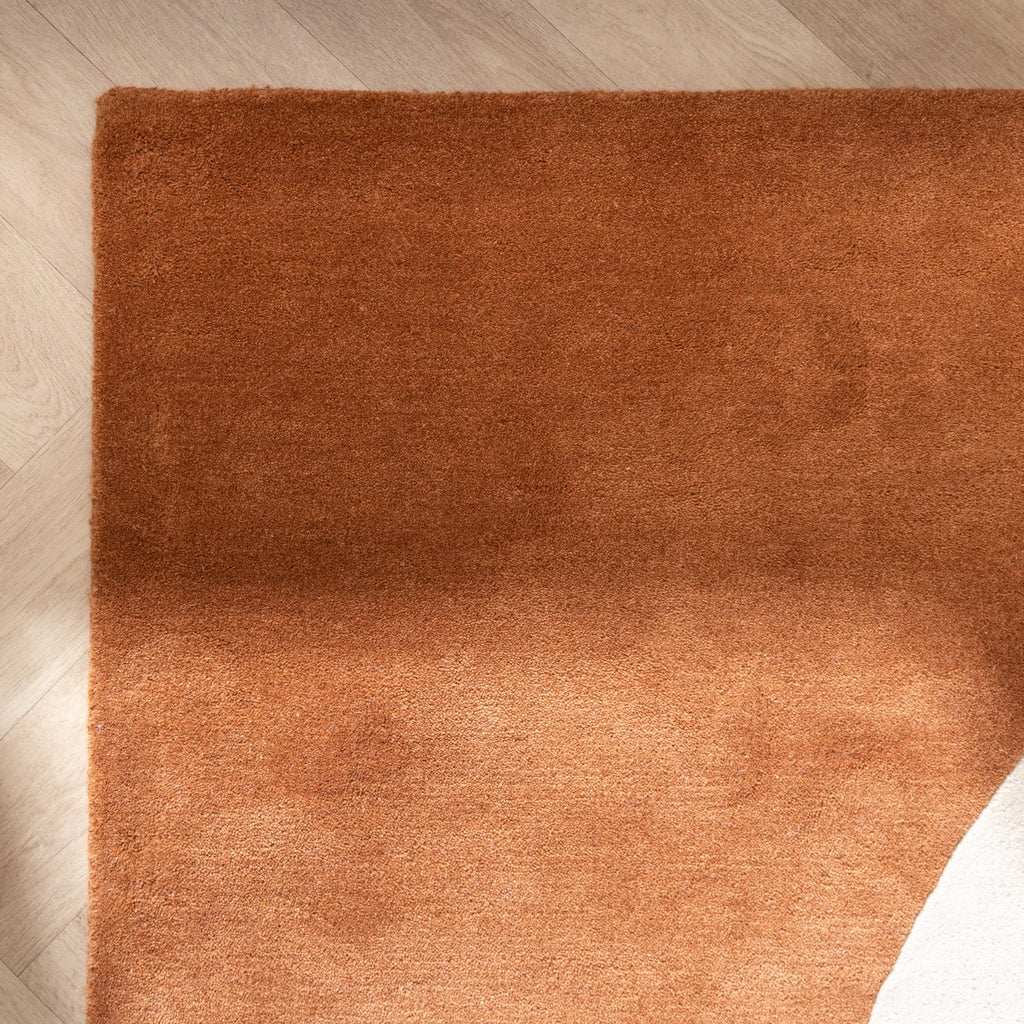 Wool Abstract Rug - Clarice Terracotta