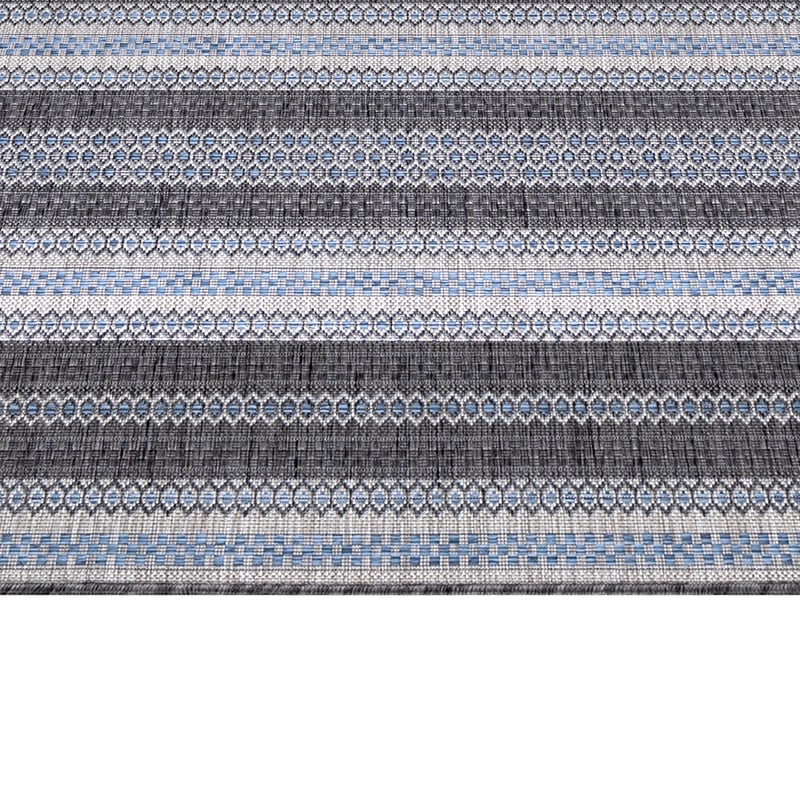 Striped outdoor rug - Sunara Anthracite