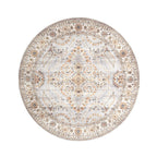 Round Vintage Outdoor Rug - Santo Flora Light Grey