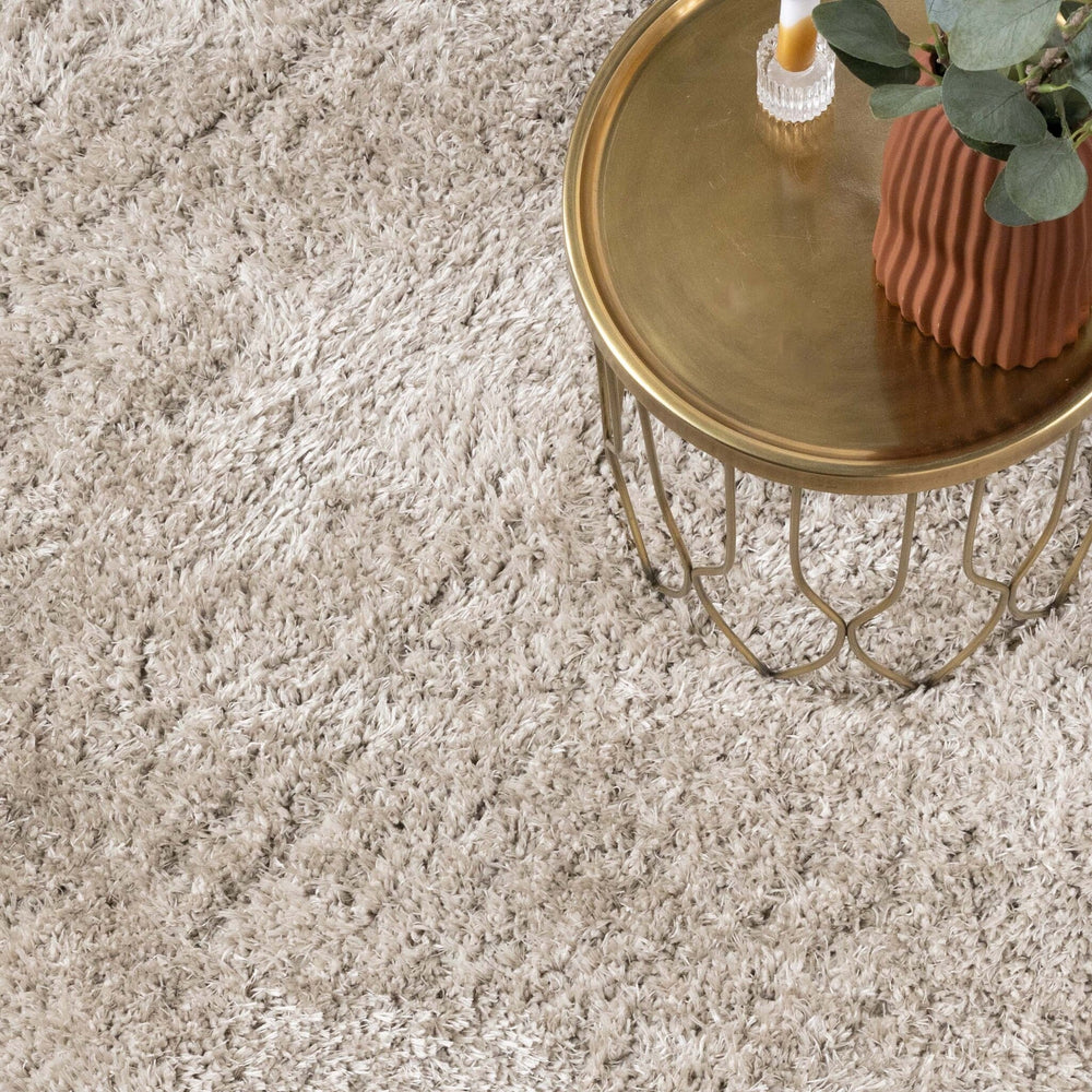 Oval Shaggy Rug - Blaze Beige/Grey