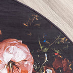 Round Floral Rug - Florine Black/Orange