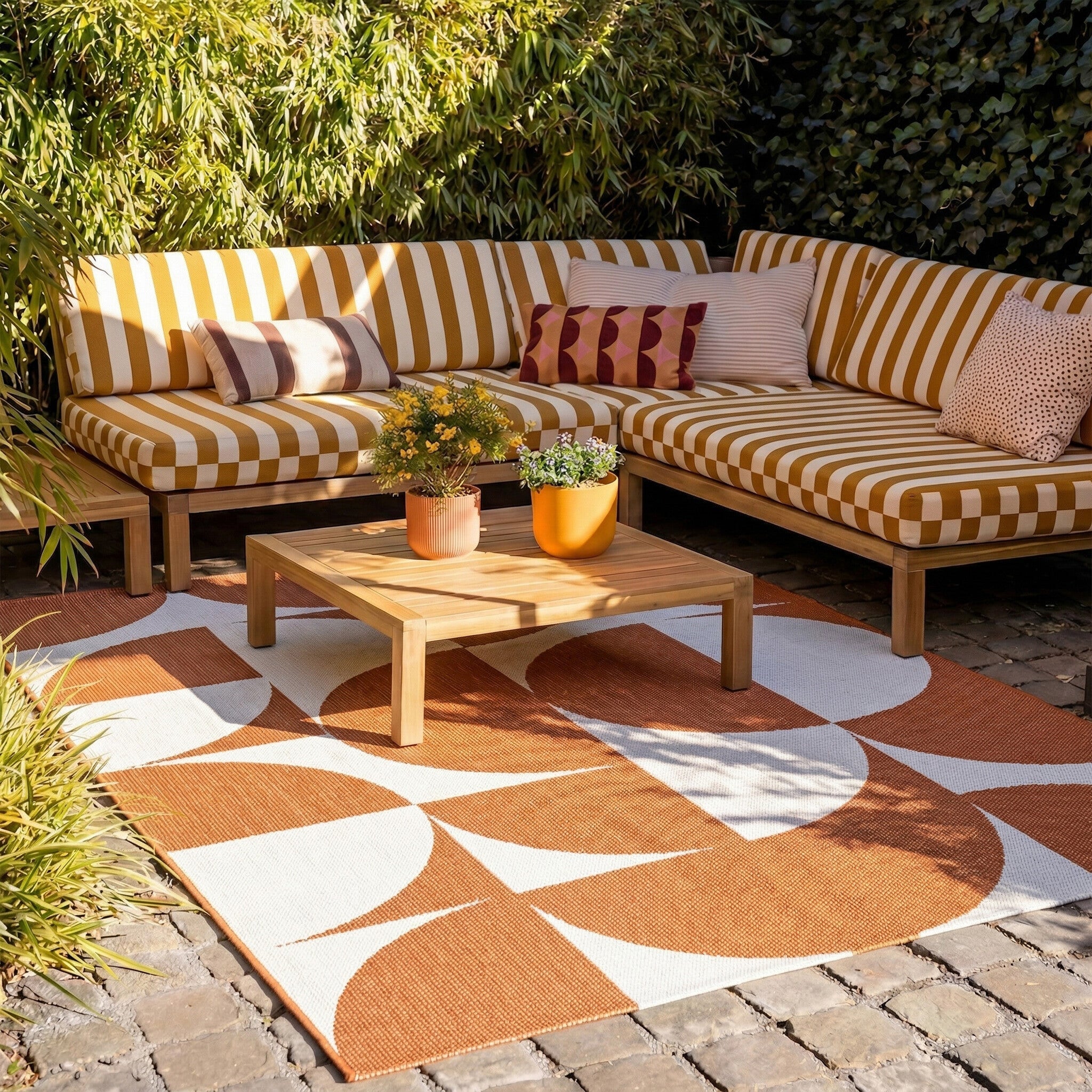 Outdoor Rug - Summer Shapes Terracotta