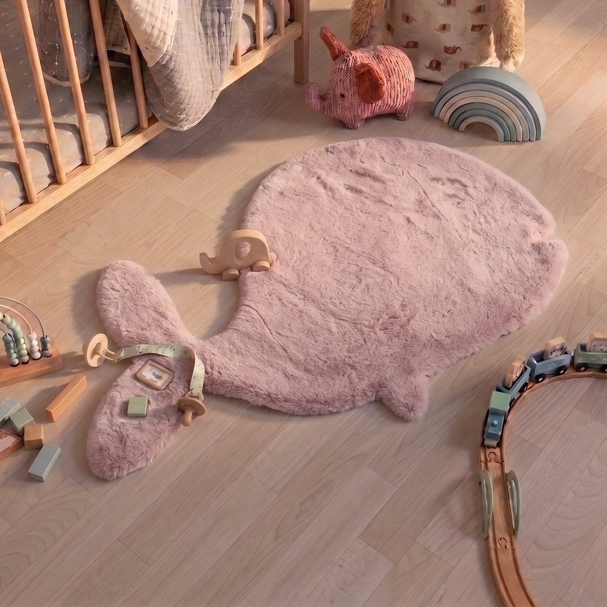 Kids Rug - Huggy Whale Pink