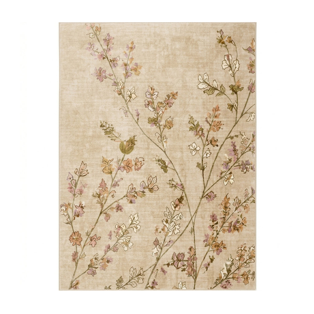 Washable rug - Misty Floral Cream