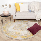 Round Vintage Rug - Admire Yellow