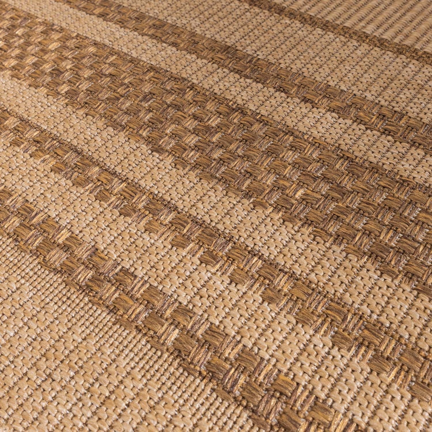 Jute Outdoor Rug - Mavi Border Cream/Brown