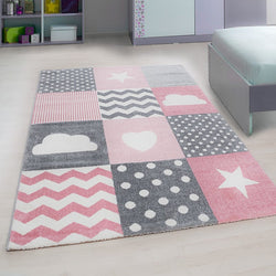Children's Floor Rug - Ava Multi/Pink