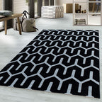 Modern Rug - Streaky Pattern Black/White