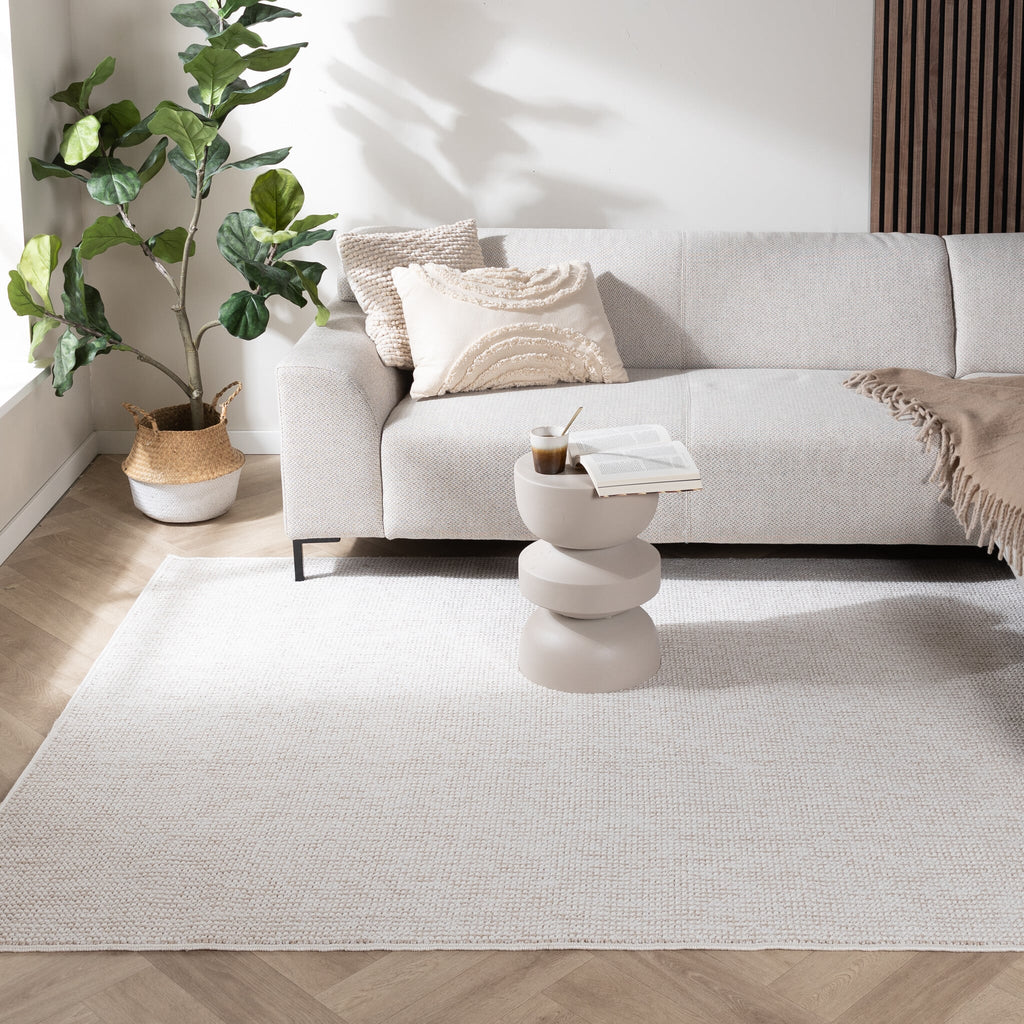 Sustainable Low-Pile Rug - Lykke Cream