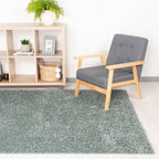 High Pile Rug - Solid Blue/Green