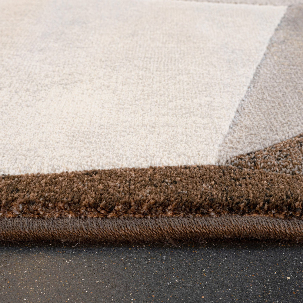 Abstract Floor Rug - Axil Brown/Black 9293