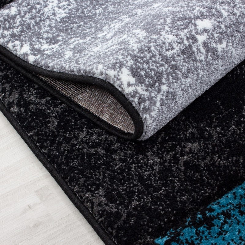 Modern floor rug - Tetris Turquoise 1330