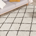 High Pile Rug - Grand Lines Cream/Black