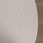 Round Scandinavian Rug - Charm Waves White