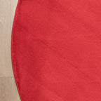 Round Washable Rug - Vivid Red