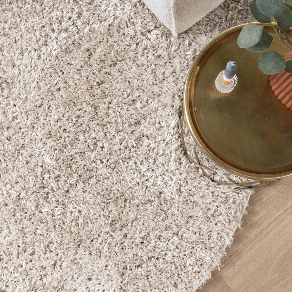Round Shaggy Rug - Blaze Beige/Grey