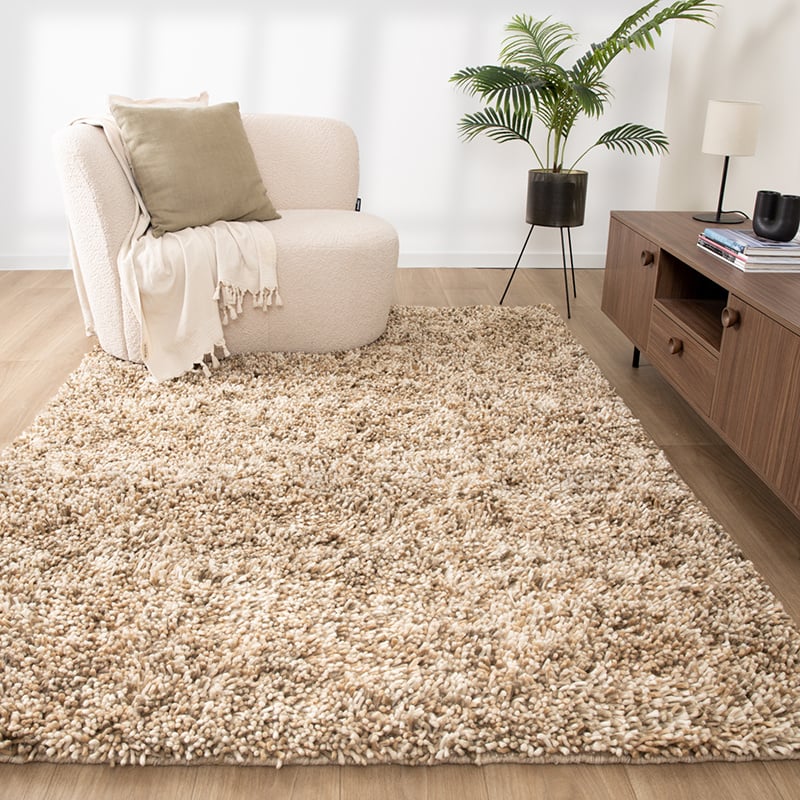 High Pile Wool Rug - Elin Beige