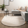 Oval Low-Pile Rug – Cozy Cream