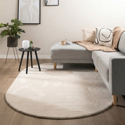Oval Low-Pile Rug – Cozy Cream