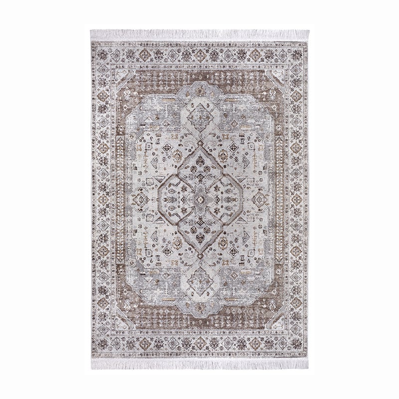 Persian Floor Rug - Gizem Madiha Silver/Grey