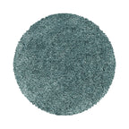 Round High-Pile Floor Rug - Softy Blue/Green
