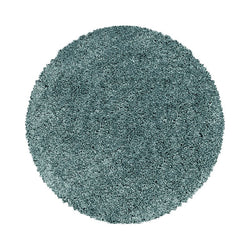 Round High-Pile Floor Rug - Softy Blue/Green