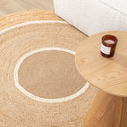 Round Jute Rug - Mirai Circle White/Natural