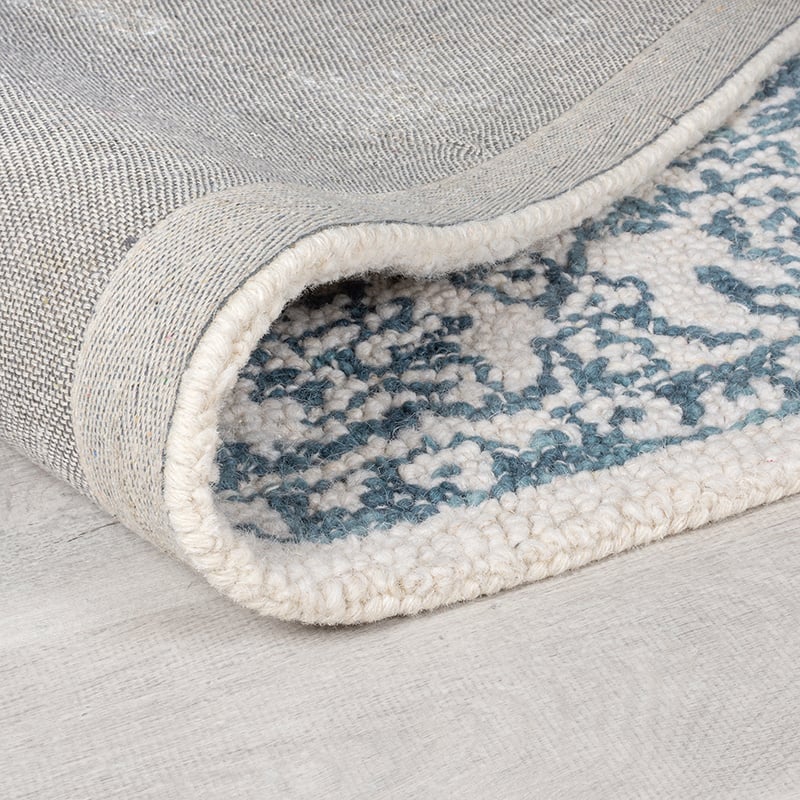 Wool Floor Rug - Wallo Yasmin Ivory/Blue
