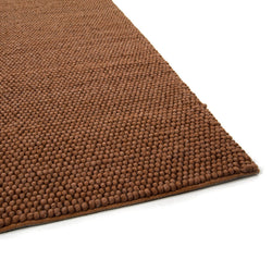 Wool floor rug - New Loop Ochre Yellow/Brown 631