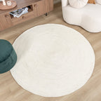 Round Wool Rug - Wise White