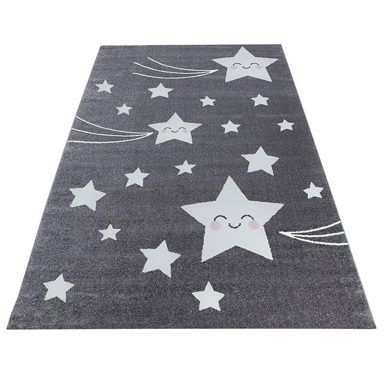 Children's Floor Rug - Anna Stars Grey