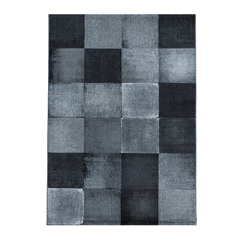 Modern floor rug - Streaky Box Black/Grey