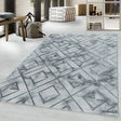 Modern floor rug - Marble Square Grey/Silver