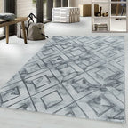Modern floor rug - Marble Square Grey/Silver