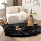 Round High Pile Rug - Comfy Supreme Black
