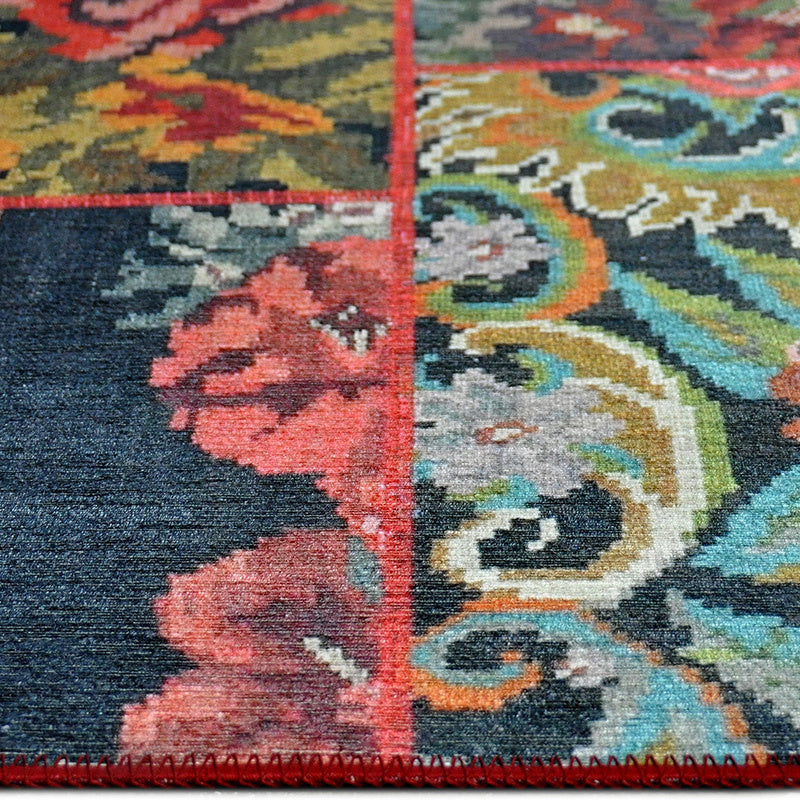 Patchwork Floor Rug - Nadine Rose Kilim Multicolor
