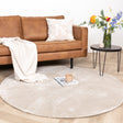 Round Washable Viscose Rug - Vive Cream