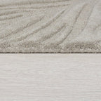 Round modern rug - Solacio Leaves Grey