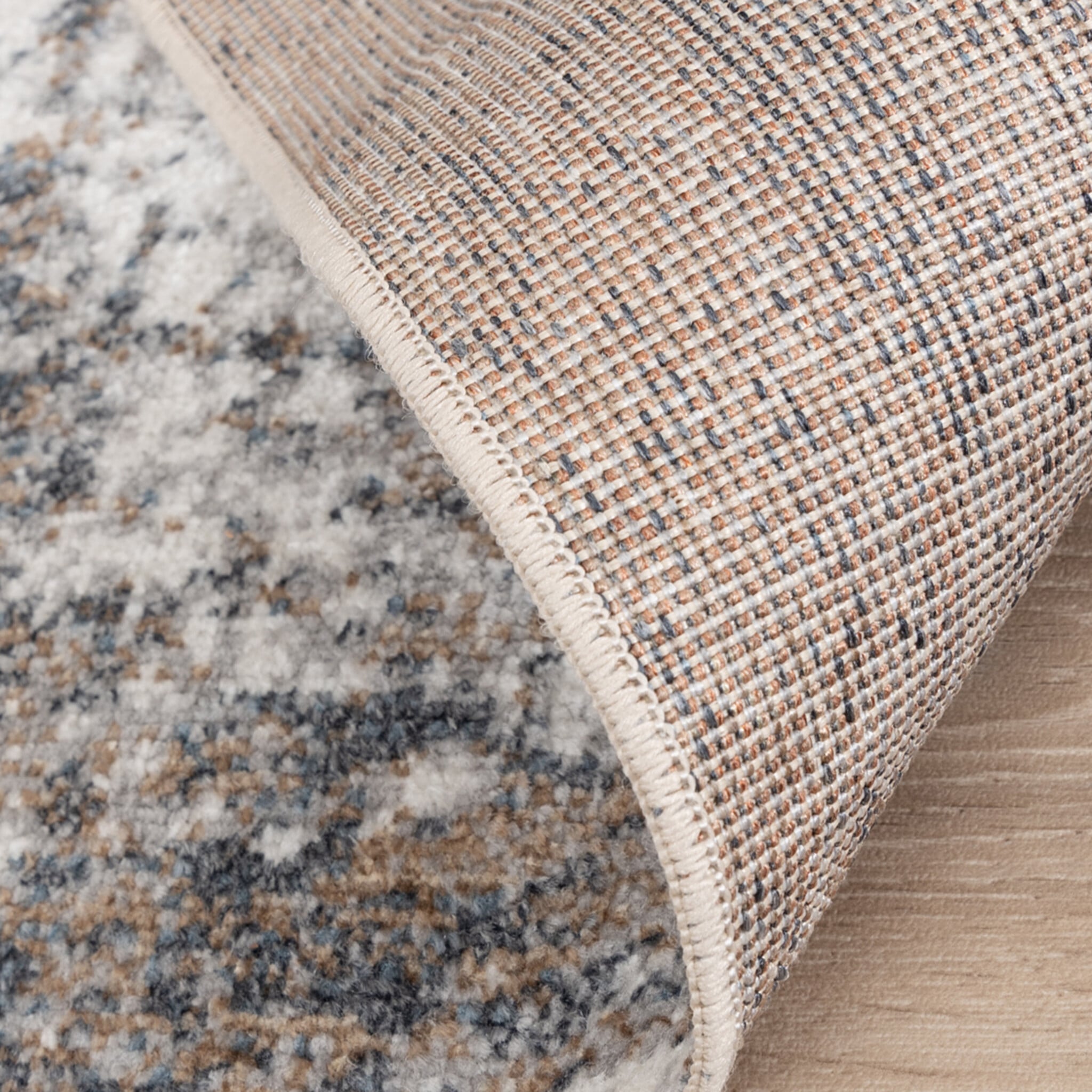 Round washable rug - Misha Grunge Cream/Grey