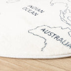 Round Kids Rug - Globe Cream