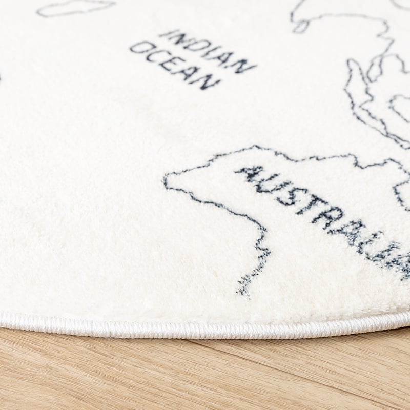Round Kids Rug - Globe Cream