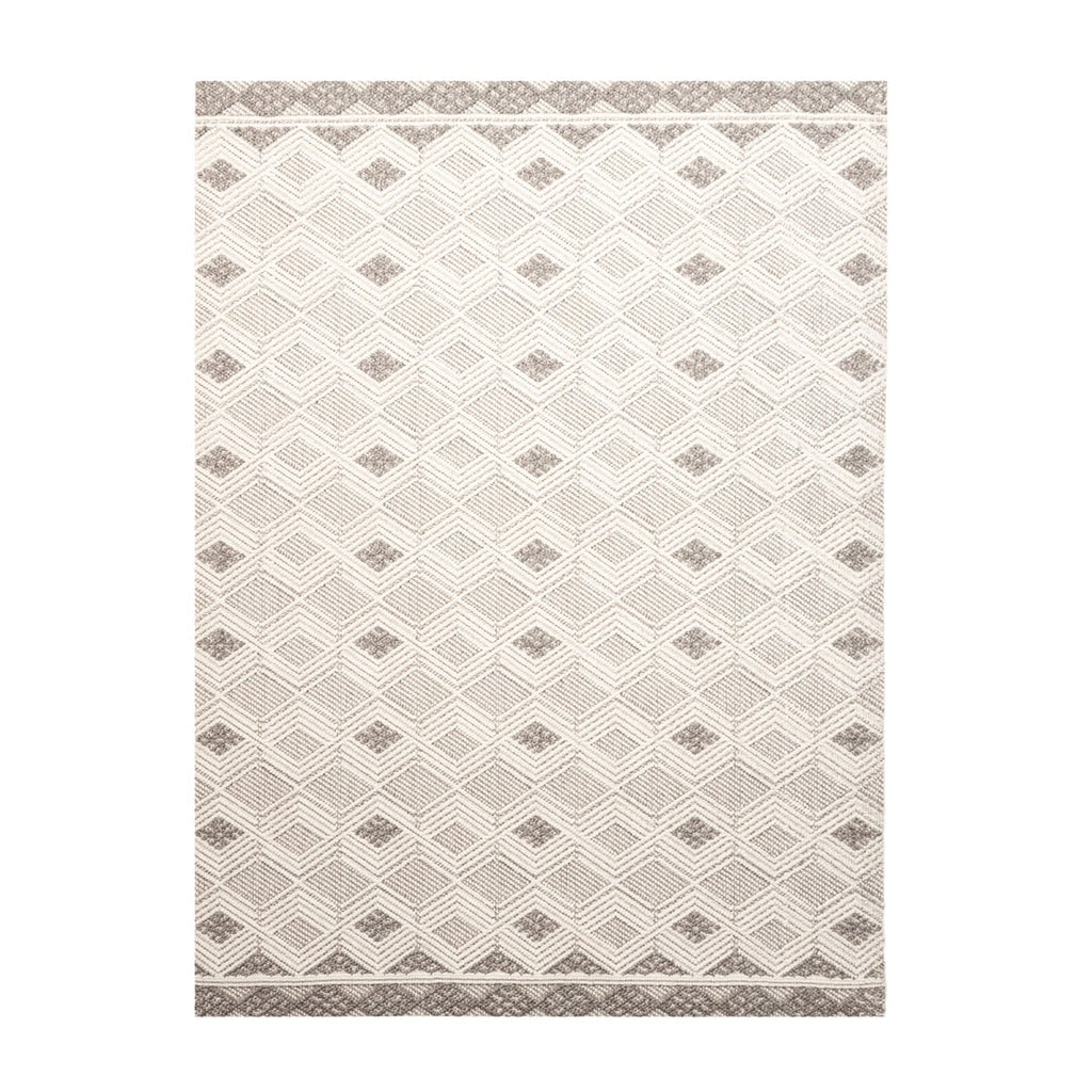 Sustainable floor rug - Lorre Blocks White/Grey