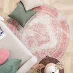 Round Vintage Rug - Admire Pink